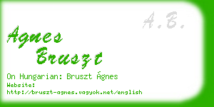 agnes bruszt business card