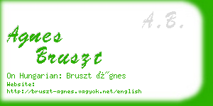 agnes bruszt business card
